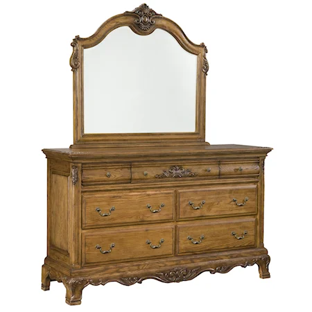 Traditional Dresser and Mirror Combo